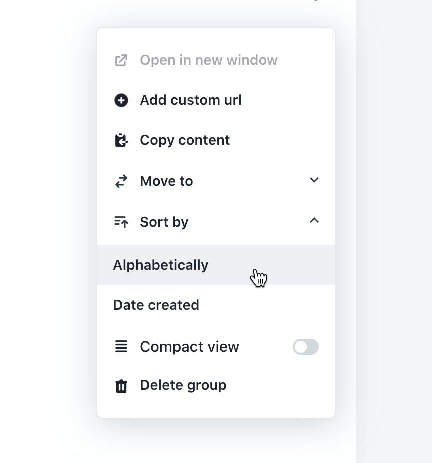 Sort items in group